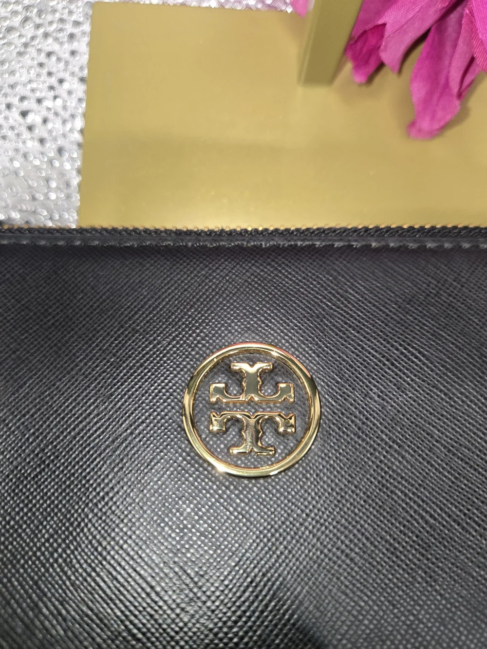 Authentic Tory Burch Robinson Black Saffiano Leather Dbl Zip Satchel Crossbody